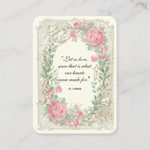 Elegant Vintage Pink Roses Gold Floral Wedding Business Card
