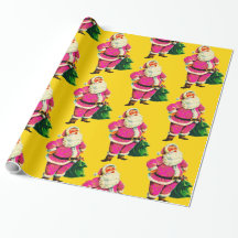 Elegant Vintage pink Santa Christmas Delight