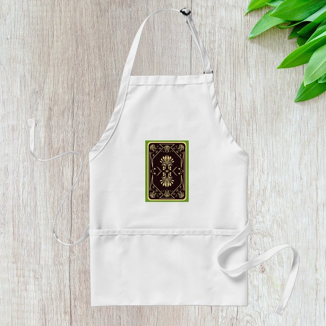 Elegant Vintage Playing Card Black Gold Standard Apron (Creator Uploaded)