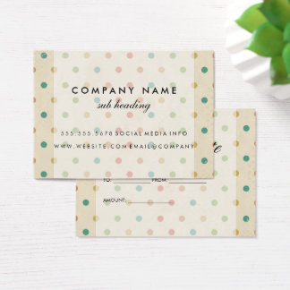 Elegant Vintage Polka Dot Gift Certificate
