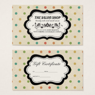 Elegant Vintage Polka Dot Gift Certificate II