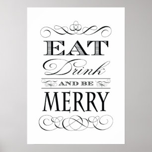 Elegant Vintage Poster: Kitchen, Bar or Restaurant Poster