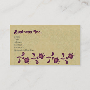 Elegant Vintage Pressed Flowers Purple Business Card