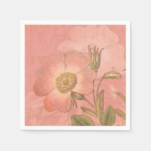 Elegant Vintage Primrose Pink Wedding Napkin
