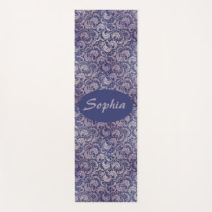 Elegant Vintage Purple Damask Pattern Yoga Mat