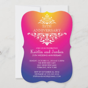 Elegant Vintage Purple Flourish Anniversary Party Invitation