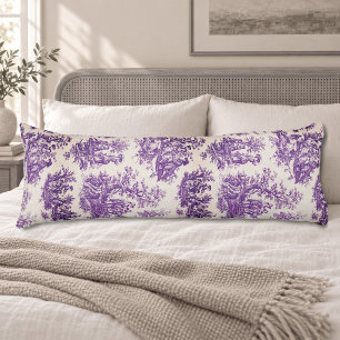 Elegant vintage purple toile de jouy body cushion