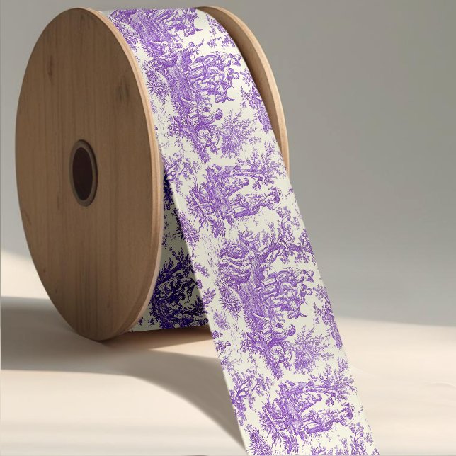 Elegant vintage purple toile de jouy satin ribbon (Creator Uploaded)