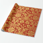 Elegant Vintage Red and Gold Royal Damask Pattern Wrapping Paper<br><div class="desc">Elegant Vintage Red and Gold Royal Damask Pattern for All Purpose It's perfect for Birthday,  Holiday,  Christmas,  Anniversary,  Wedding,  Baby Shower,  and more. The Background Colour is Changeable by clicking "customise it" button.</div>