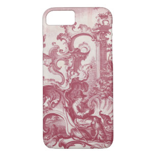 Elegant Vintage Red French Toile Man and Dog Case-Mate iPhone Case