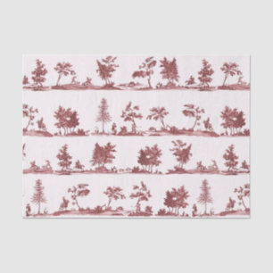 Elegant Vintage Red Horse Hunting Toile Tissue Paper
