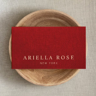 Elegant Vintage Red, Simple Minimal Professional Business Card