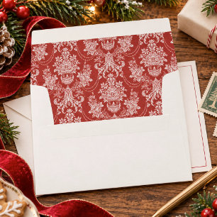 Elegant Vintage Red Toile Envelope