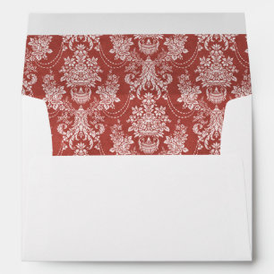 Elegant Vintage Red Toile Envelope