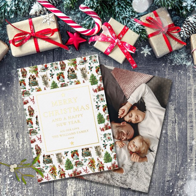 Elegant Vintage Retro Christmas Photo Gold (Creator Uploaded)