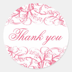 Elegant vintage rococo swirls thank you sticker