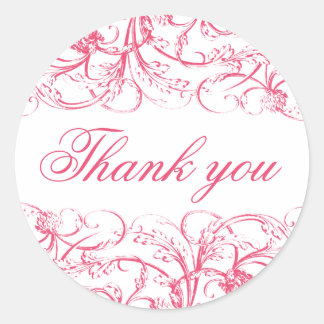 Elegant vintage rococo swirls thank you sticker