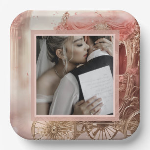 Elegant vintage romantic Wedding Paper Plate