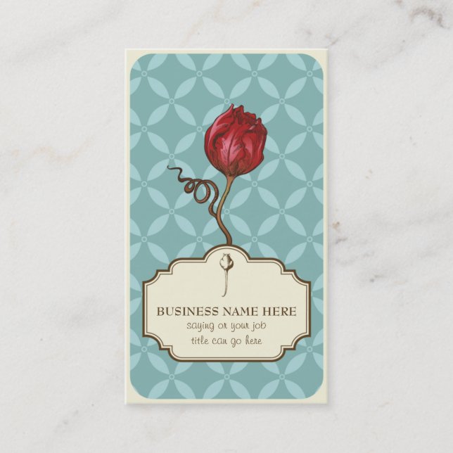 Elegant vintage rose customisable business card (Front)