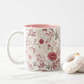 Elegant Vintage Rose Floral Pattern Coffee Mug