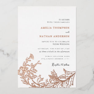 Elegant Vintage Rose Gold Floral Wedding