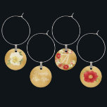 Elegant Vintage Rose Gold Personalised Wine Charm<br><div class="desc">Give your bridesmaids a little bit of the special celebration they shared with you to take home with these gorgeous wine charms. Colourful antique garden roses on ombre gold continue the vintage garden theme. Decorate them with vintage heirloom roses, Your bridesmaid 's individual initials, happily ever after and. more. Customise...</div>