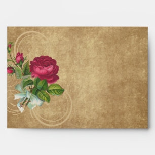 Elegant Vintage Rose, Magenta/Brown Envelopes