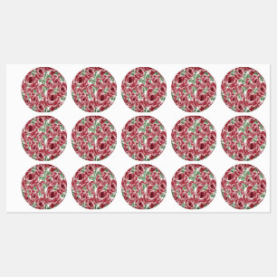 Elegant Vintage Rose Pattern - Red & Green Floral