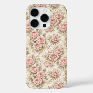 Elegant Vintage Rose Seamless Floral Pattern iPhone 16 Pro Case