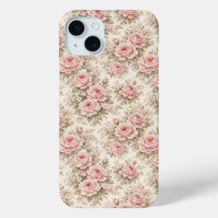 Elegant Vintage Rose Seamless Floral Pattern iPhone 15 Mini Case