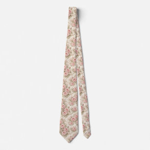 Elegant Vintage Rose Seamless Floral Pattern Tie