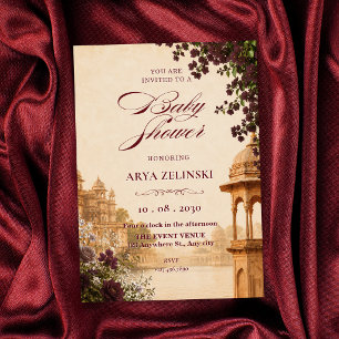 Elegant vintage royal palace baby shower invitation