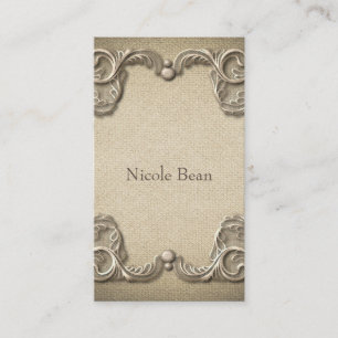 Elegant Vintage Rustic Burlap Lace Western Stylish Business Card