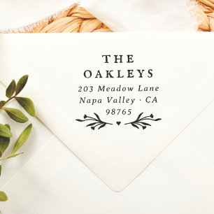 Elegant Vintage Rustic Wildflower Return Address Self-inking Stamp
