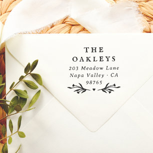 Elegant Vintage Rustic Wildflower Return Address Self-inking Stamp