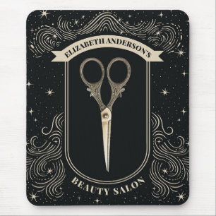 Elegant Vintage Scissors Hair Salon Mouse Pad