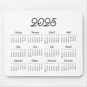 Elegant vintage script 2022 calendar mouse pad