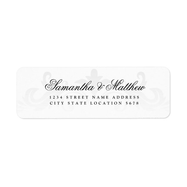 Elegant Vintage Script Wedding Address Label (Front)