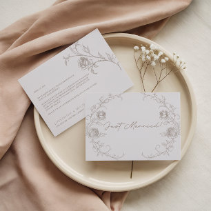 Elegant Vintage Sepia Floral Just Married