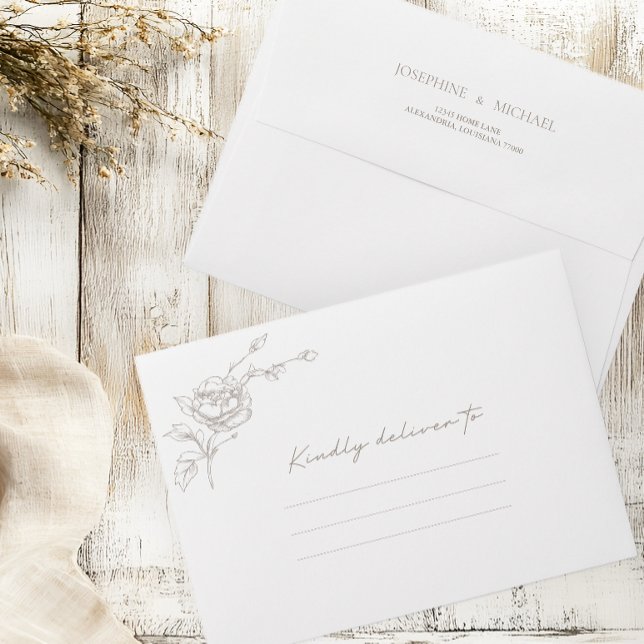 Elegant Vintage Sepia Wedding Envelope (Creator Uploaded)