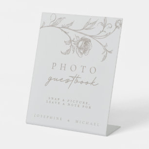 Elegant Vintage Sepia Wedding Guestbook Sign