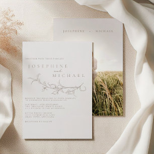 Elegant Vintage Sepia Wedding Invitation