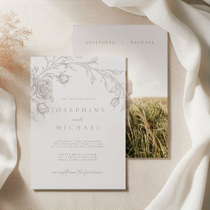 Elegant Vintage Sepia Wedding Invitation