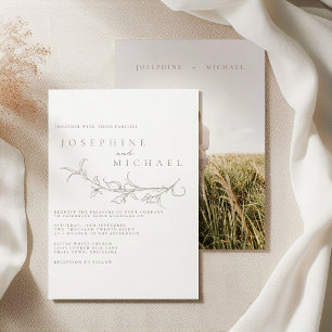 Elegant Vintage Sepia Wedding Invitation