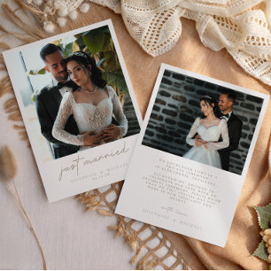 Elegant Vintage Sepia Wedding Photo Announcement