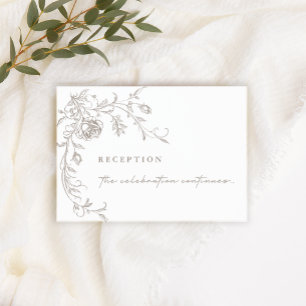 Elegant Vintage Sepia Wedding Reception Cards