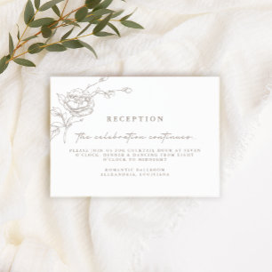 Elegant Vintage Sepia Wedding Reception Cards