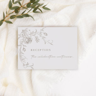 Elegant Vintage Sepia Wedding Reception Cards