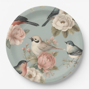 Elegant Vintage Shabby Chic Cottagecore Floral Paper Plate