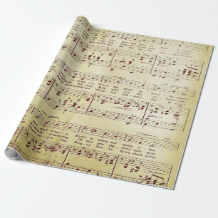 Elegant Vintage Sheet Music Notes Love Song Wrapping Paper